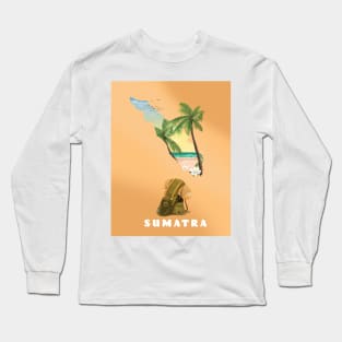 Sumatra Travel Map Long Sleeve T-Shirt